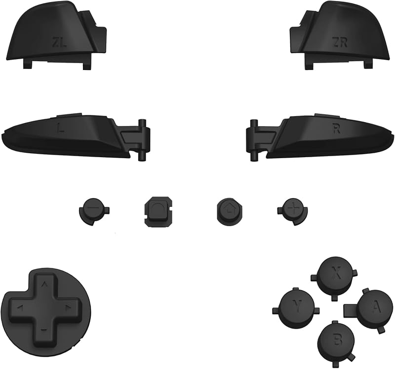 eXtremeRate Black Repair ABXY D-pad ZR ZL L R Keys for Nintendo Switch Pro Controller, DIY Replacement Full Set Buttons with Tools for Nintendo Switch Pro Controller - Controller NOT Included