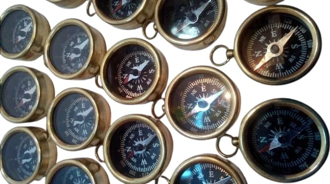 Boussole de poche en laiton antique lot de 25 pour chasses au trésor en famille