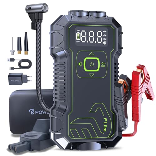 Booster Batterie 5000A, Démarreur Voiture 26800mAh avec Gonfleur Pneus 160PSI, Compresseur à Air...