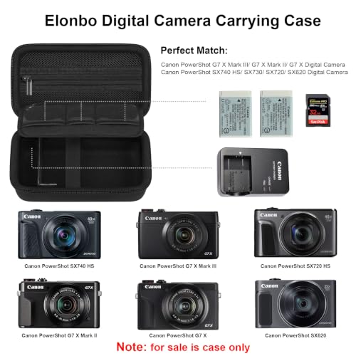 Image of Elonbo Camera Case for Canon PowerShot G7 X Mark III / G7 X Mark II / SX740