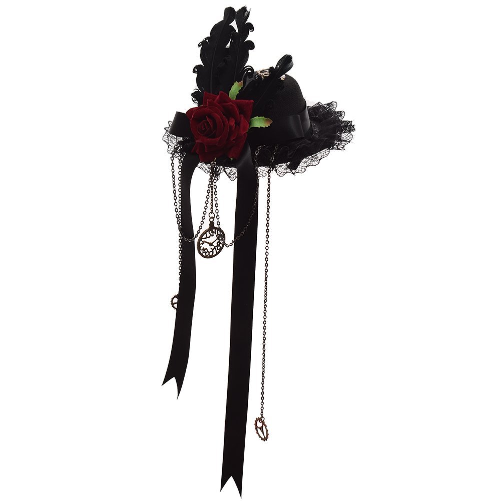 BLESSUME Victorian Steampunk women Mini Top Hat Hair Clip Party Hat Dancing Cocktail Head Clip (L) — image 1