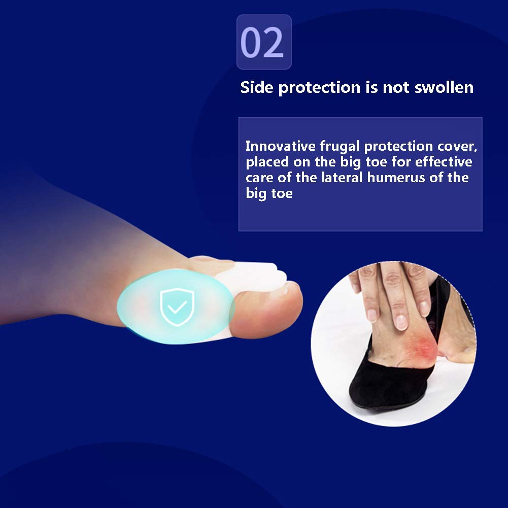 Separatori di Dita 8PCS Bunion Corrector Gel di Silicone Doppio Anello Fisso Alluce Valgo Sollievo dal Dolore e Protezione Bianco