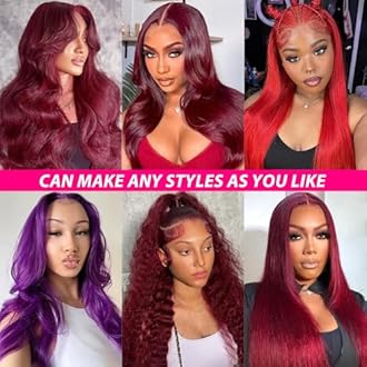 99J Burgundy Lace Front Wigs Human Hair Pre Plucked 5x5 Straight HD Transparent Lace Front Glueless Wigs Human Hair Red Wigs For Women Natural Hairline with Baby Hair 22 Inch