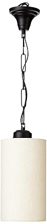 tu casa Hhiute Cotton Flex Shade with Black Metal-Iron Base Hanging Lamps/Pendent Light | Modern Pendant Ceiling Lamp for Home, Café, Restaurant, Bar & Office Décor (Height-26 Inch/No Blub Included)