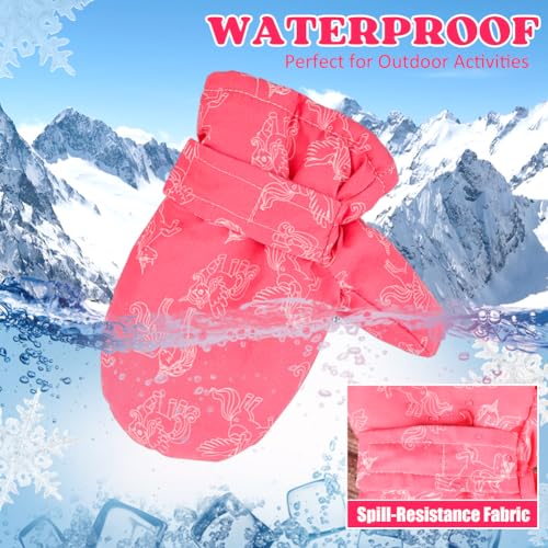 HONGTEYA Toddler Gloves Toddler Snow Mittens Waterproof Kids Warm Ski Gloves Lined Fleece Baby Winter Mittens for Toddler Boys Girls（Medium）3