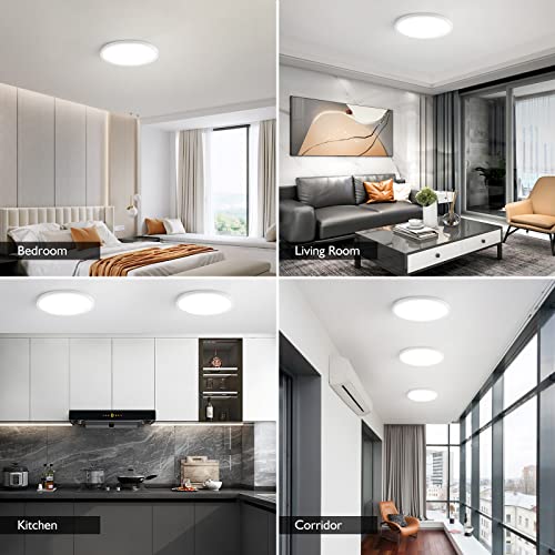 Led Flush Mount Ceiling Lights, 20W 2400Lm Super Slim Led Ceiling Light, Daylight White 5000K 10 Inch Flush Mount Light Fixture, Close To Ceiling Light For Hallway Kitchen Bedroom Living Room, 4-Pack #TOP6