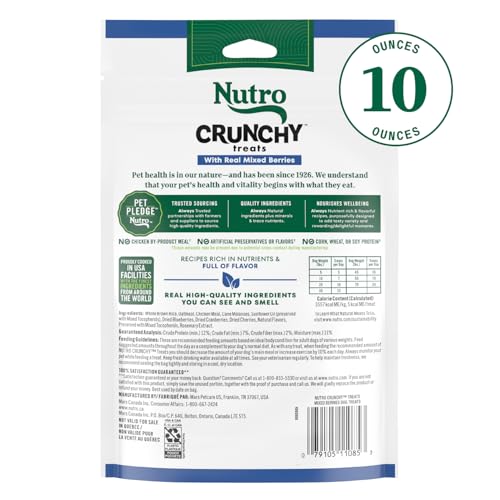 Nutro Crunchy Dog Treats with Real Mixed Berries, Training Treats for Dogs, 10 oz. Bag