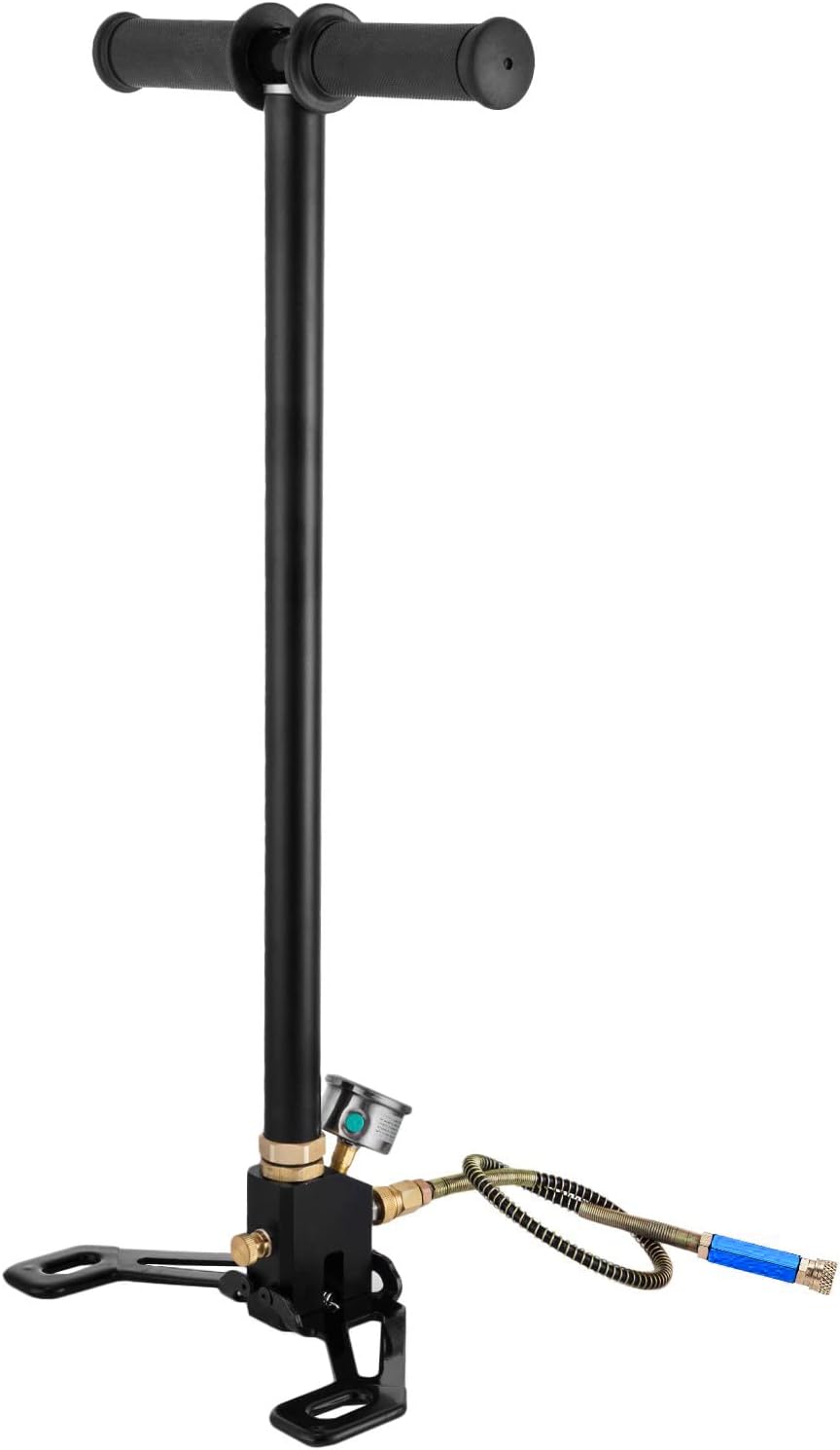 TUXING PCP Pump 4500Psi High Pressure Hand Pump 3 Stage Stainless Steel for Air Gun Hunting Stirrup Paintball Air Rifle 300bar 30mpa : Sports & Outdoors