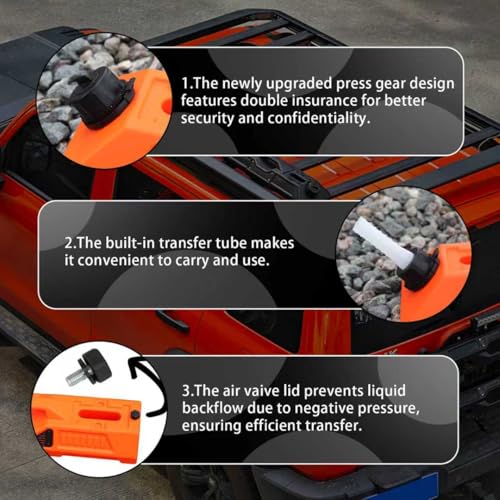 NCFAUTO 1.7 Gallon/6.5L Fluid Storage Container with Spout Resistant Antistatic Leak-proof Pack Emergency Backup Water Storage Can for Off-road Vehicles RVs SUV ATV Motorcycle without Mount (Black) by NCFAUTO - Used condition - Image 4