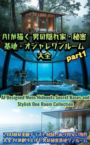 AIが描く 男の隠れ家・秘密基地・オシャレワンルーム大全 part1: 200枚の美麗イラスト収録・あり得ない物件大全 AIが創り上げた男の秘密基地ワンルーム