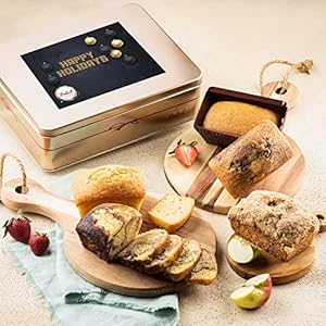 Dulcet Gift Baskets Fresh Baked Holiday-Christmas Tea Cake Assortment in a Tin with Marble, Apple Cinnamon & Pumpkin Delightful Flavors for Office Gatherings for Men & Women with Prime Delivery
