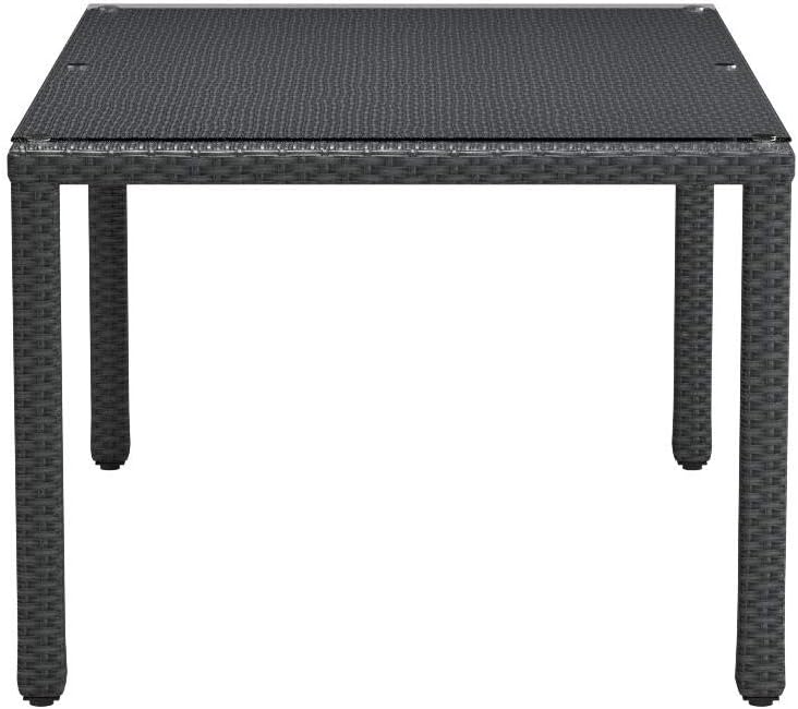 Modway Sojourn Wicker Rattan Outdoor Patio 59" Rectangle Dining Table in Chocolate