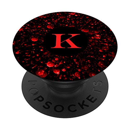 Phone Pop Up Holder,Space Galaxy Black and Red Cool Letter K PopSockets PopGrip: Agarre intercambiable para Teléfonos y Tabletas