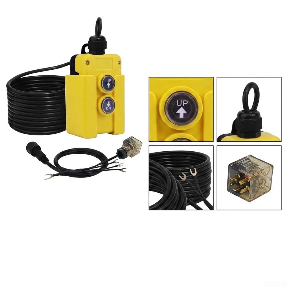 Commutateur à distance 12 V 4 fils pour pompe hydraulique basculante étanche 12 V avec câble de 4,5 m pour pont élévateur hydraulique Interrupteur à distance 12 V pour remorque à bascule et pour