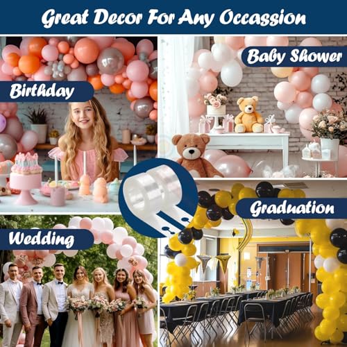 Image of Propsicle Balloon Arch Tape Strip 5m x 2, Clear Balloon Garland Strip for Party Decoration, Reusable Arch Maker for Birthday, Baby Shower, Wedding, Bachelorette