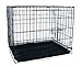 YML 24-Inch Foldable Light Duty Door Dog Crate with WireBottom Grate and Plastic Tray, Black
