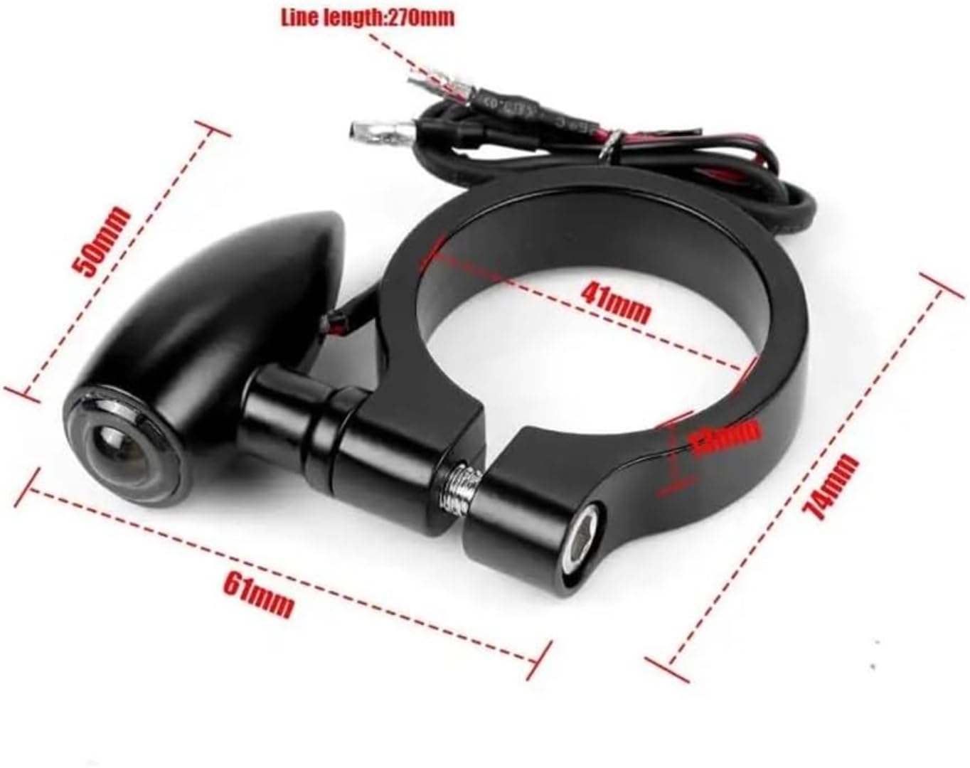 Generic Mini uniwersalne wskaźniki Uchwyt na kierunkowskazy motocyklowe LED 41 mm, przedni uchwyt na lampkę kierunkowskazu motocyklowego (rozmiar 7)