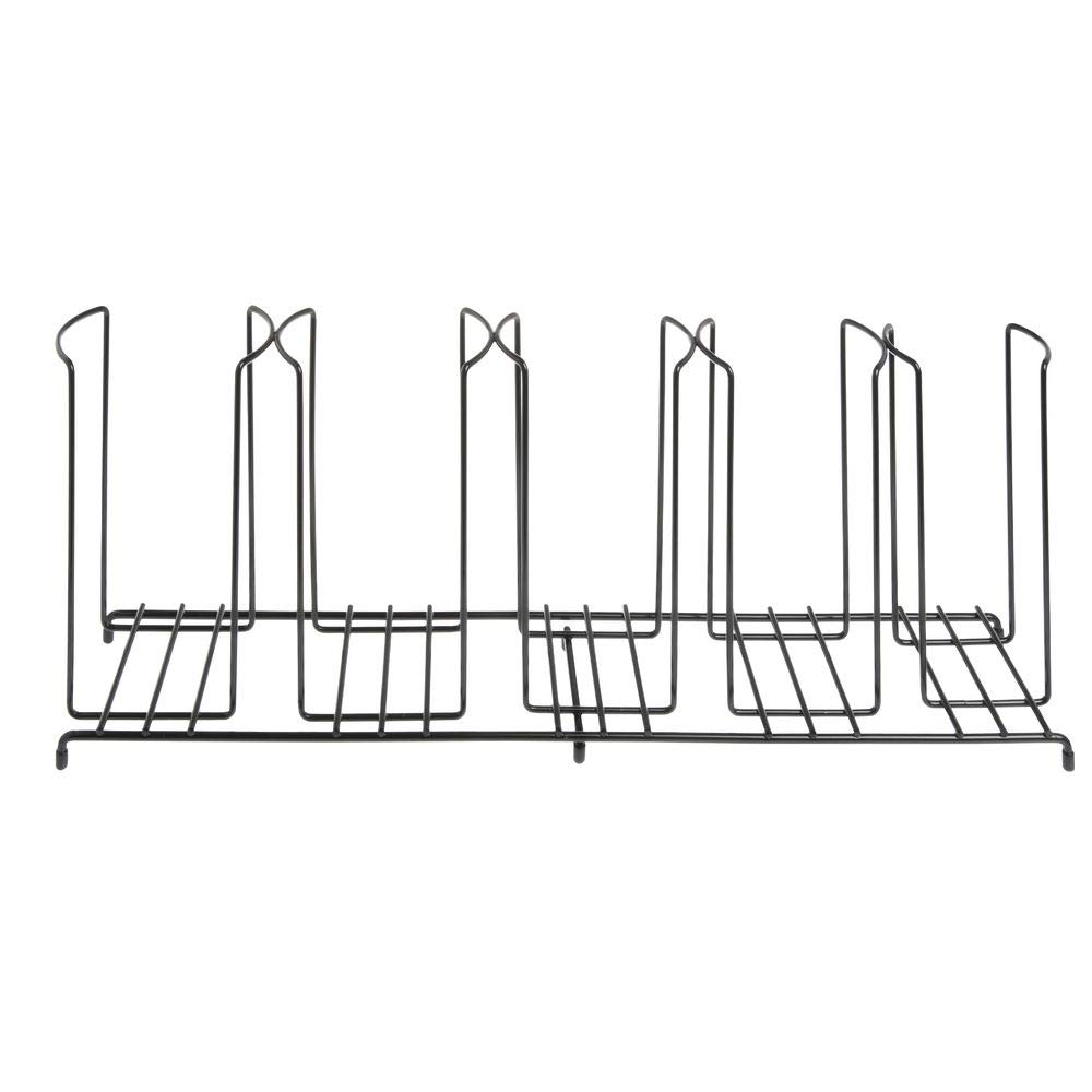 Dispense-RITE WR-5 Cup and Lid Organizer, Five-Section Wire Rack for 8 oz to 44 oz Cups and Lids, Reinforced Powder-Coated Steel, Compact 5" Countertop Design, Black