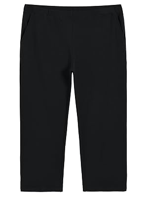 Weintee Womens Plus Size Pull On Cotton Knit Pants with Pockets