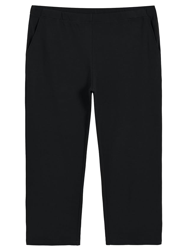 Weintee Womens Plus Size Pull On Cotton Knit Pants with Pockets
