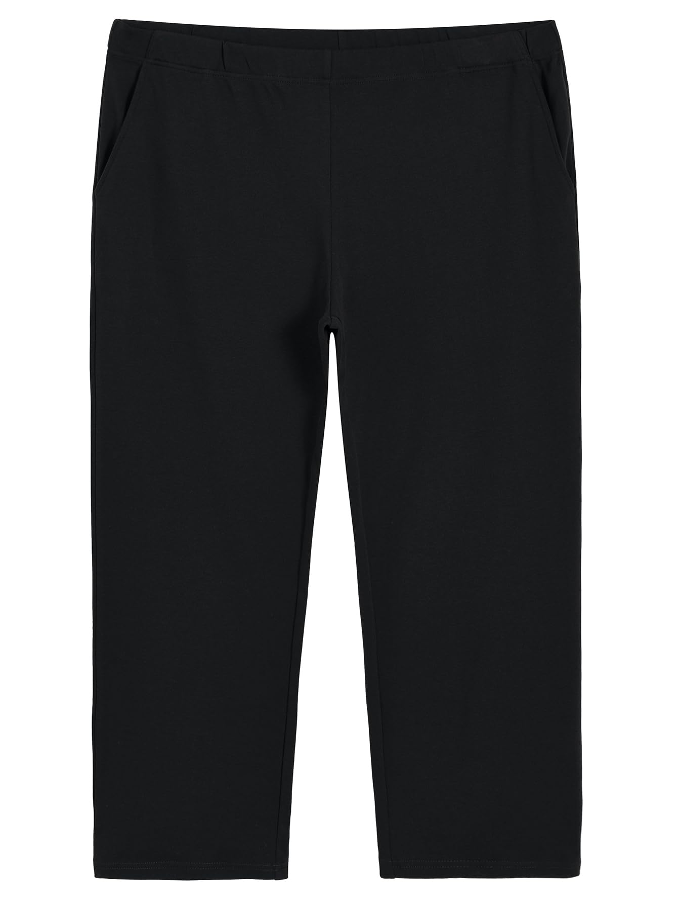 Weintee Womens Plus Size Pull On Cotton Knit Pants with Pockets