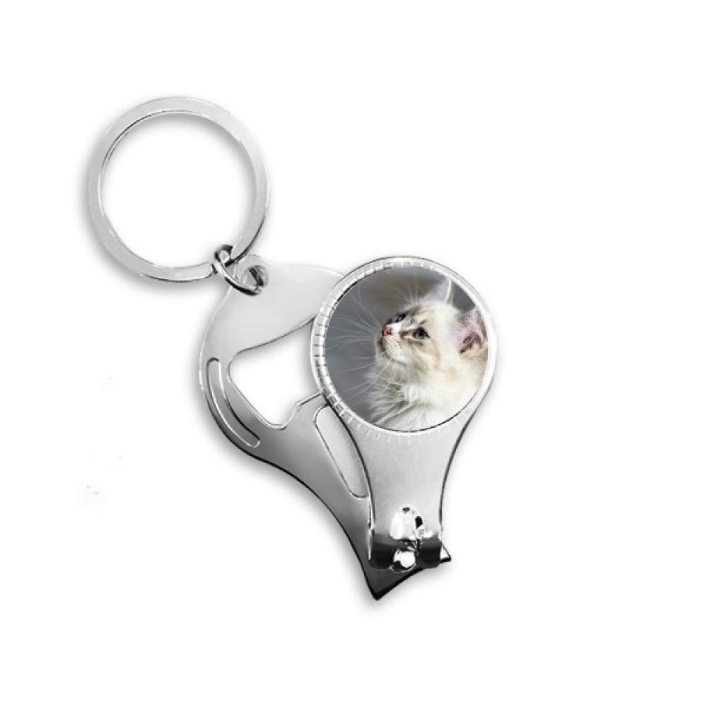 Abrebotellas de gato blanco en forma de animal para refrescos