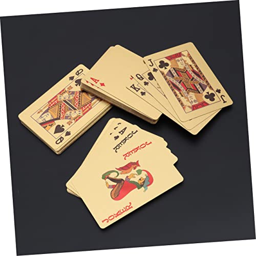 ibasenice 3 Stücke Luxus Gold Spielkarten Deck Weihnachten Themed Poker Karten Kunststoff Karten Amüsant Spiele – Bild 7