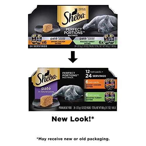 Sheba Perfect Portions Variety Pack Savory Chicken And Roasted Turkey Entrees Wet Cat Food, 2.64 Oz., Count Of 12 #TOP1