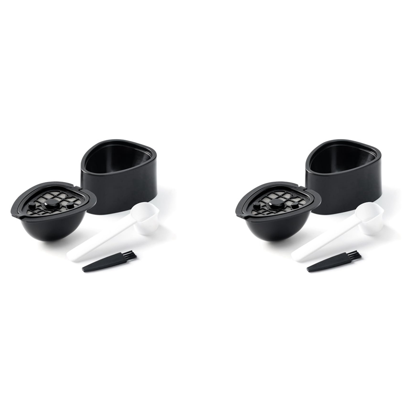 Vjsujehgy 2X 2In1 Coffee Capsule Pod for 9662.62 Machine Refillable Filter Pod Replacement Coffee Capsule and Tea-A