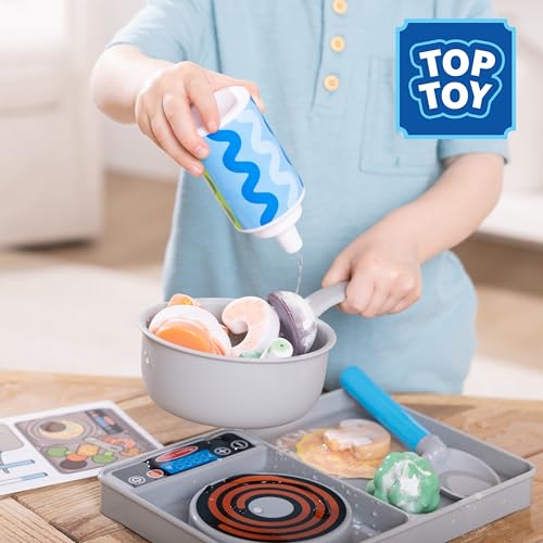 Melissa & Doug Simmer & Stir Stove Top, Color-Changing Pretend Play Food - image 2