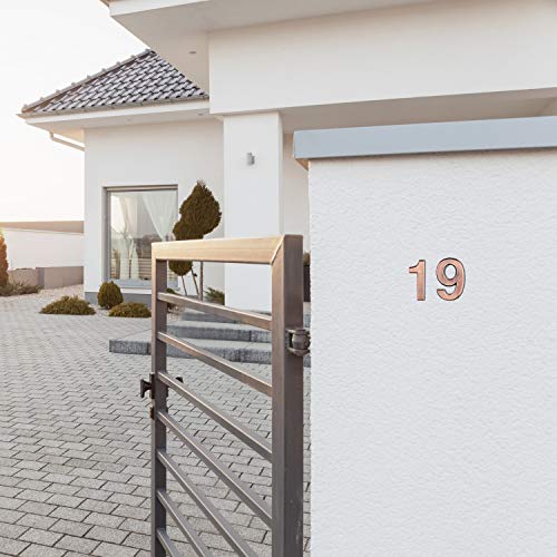Image of 20 Pieces House Numbers Mailbox Numbers 0-9, 3D Door Address Numbers Self Adhesive Mailbox Numbers Sticker or House, Apartment, Office, Hotel Room, Mailbox Signs (Bronze, 2.76 Inch)