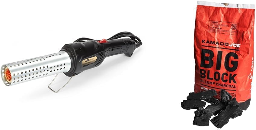 HomeRight C900085 Electro-Torch Fire Starter and Kamado Joe 20LB Big Block XL Premium Hardwood Lump Charcoal