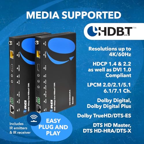 Extensor HDMI 4K Orei con audio ARC y transmision HDBaseT por cable unico 6