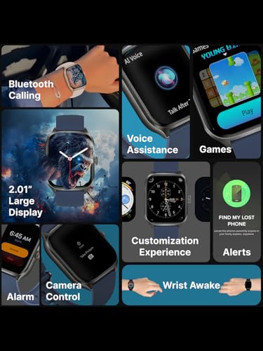 Image of TIMEX iConnect Calling Max 2.01 inch(5.1cm) Display with Functional Crown and BT Calling Smartwatch for Unisex - TWIXW1302T