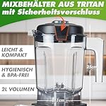 NUTRI-BLENDER MAX+ Hochleistungsmixer 2000W Standmixer Smoothie Hochleistung Smoothie-Maker Profi Mixer Blender - 2L Tritan, BPA-FREI, 9 Stufen, Digital-Timer Inkl. Smoothie Rezeptbuch – Bild 3