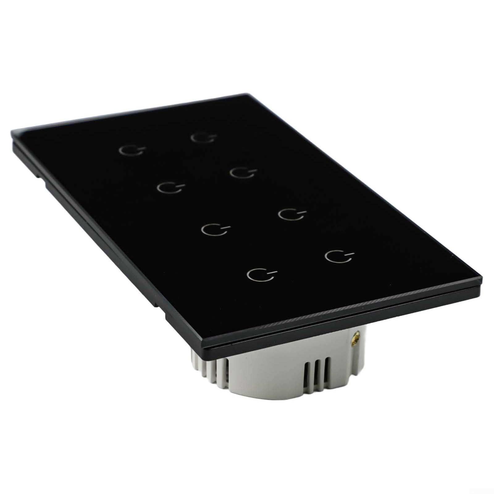 Interruptor de pared inteligente WiFi de 2 vías para Tuya y para la aplicación Smart Life, para control de voz Alexa, 220 V 10 A, panel de vidrio templado, opciones de 2 bandas a 8 bandas, para
