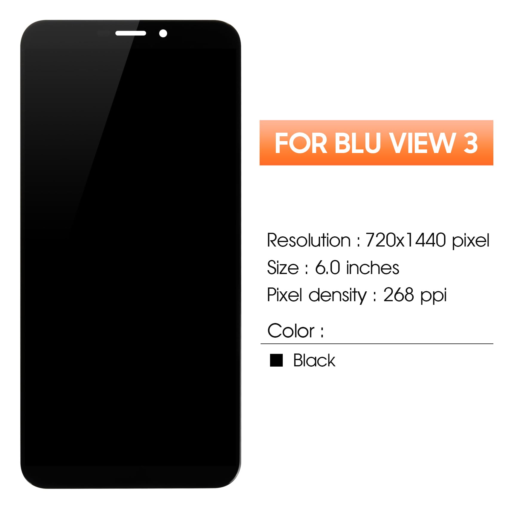 for Blu View 3 Screen Replacement for Blu View 3 LCD Display B140DL LCD Digitizer Touch Screen Assembly Repair Parts