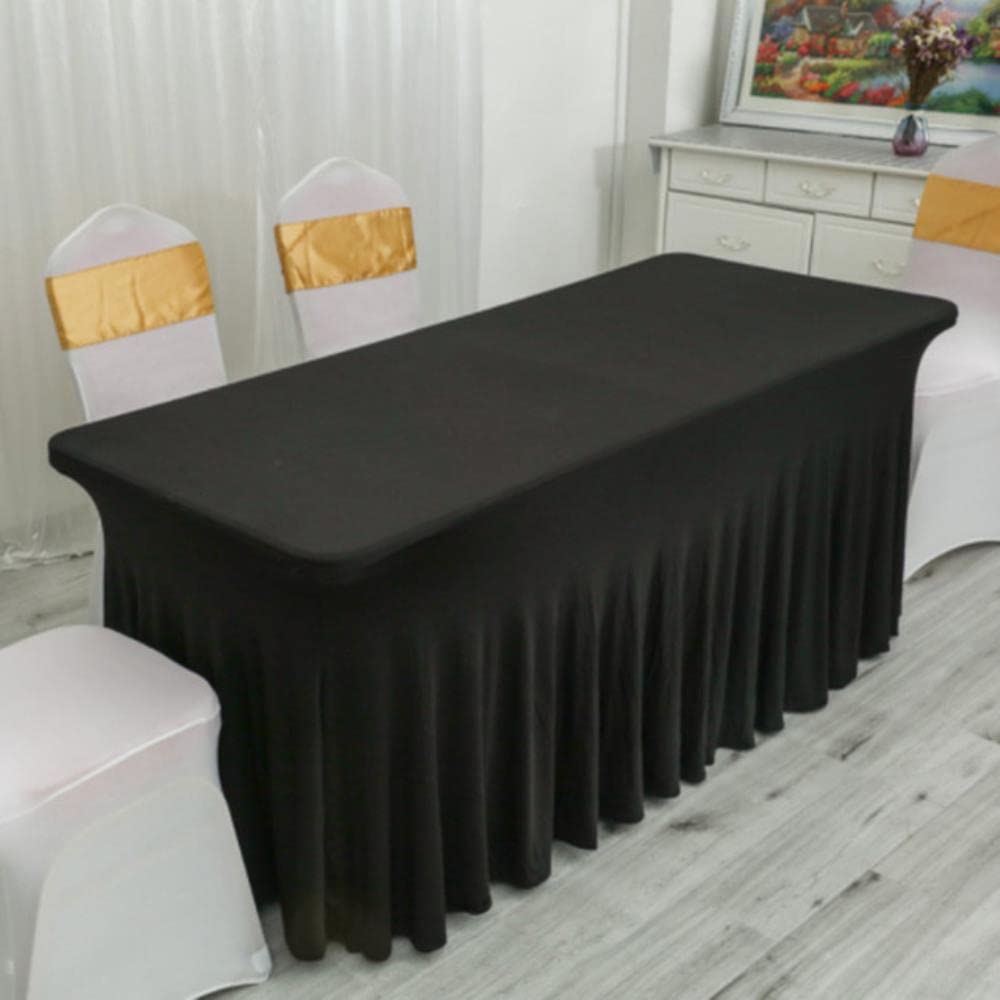 Rettangolo Arruffato Lycra Spandex Tovaglia Elastico Matrimonio Lungo Tovaglia Hotel Decorazione Del Partito Stretch Gonna Tovaglia