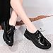 Oxford Shoes for Women Platform Lace-up Round Toe Patent Leather Brogues Shoes for Women's Fashion Formal Business Casual Outfits Comfort Office Dress Shoe for Ladies Girls Black US 6.5