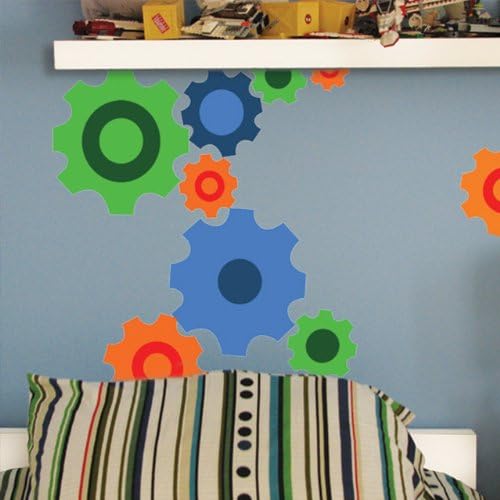 Fun Gears Wall Decals ~Peel & Stick Sticker for Boys Wall Decor