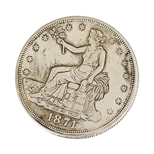Preisvergleich Produktbild Eqerlian Silberdollar Silbermünze Antiksammlung Messing Versilbert Münze 1871 US Traded Dollar Gedenkmünze Geschenkmünze