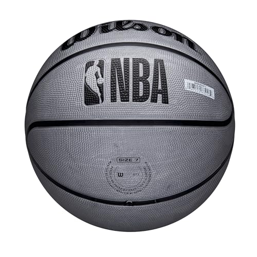 Wilson NBA Team Tribute Solid Basketball, Mit Pro-Nähten, Luftstabilität und Performance-Außenhülle, Für das Spiel im Freien, Material für alle Oberflächen, Team: Los Angeles Lakers, Gelb, Größe 5