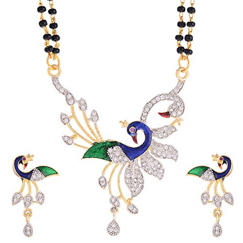 Image of ZENEME Gold Plated and American Diamond Bangle Set for Women & Girls