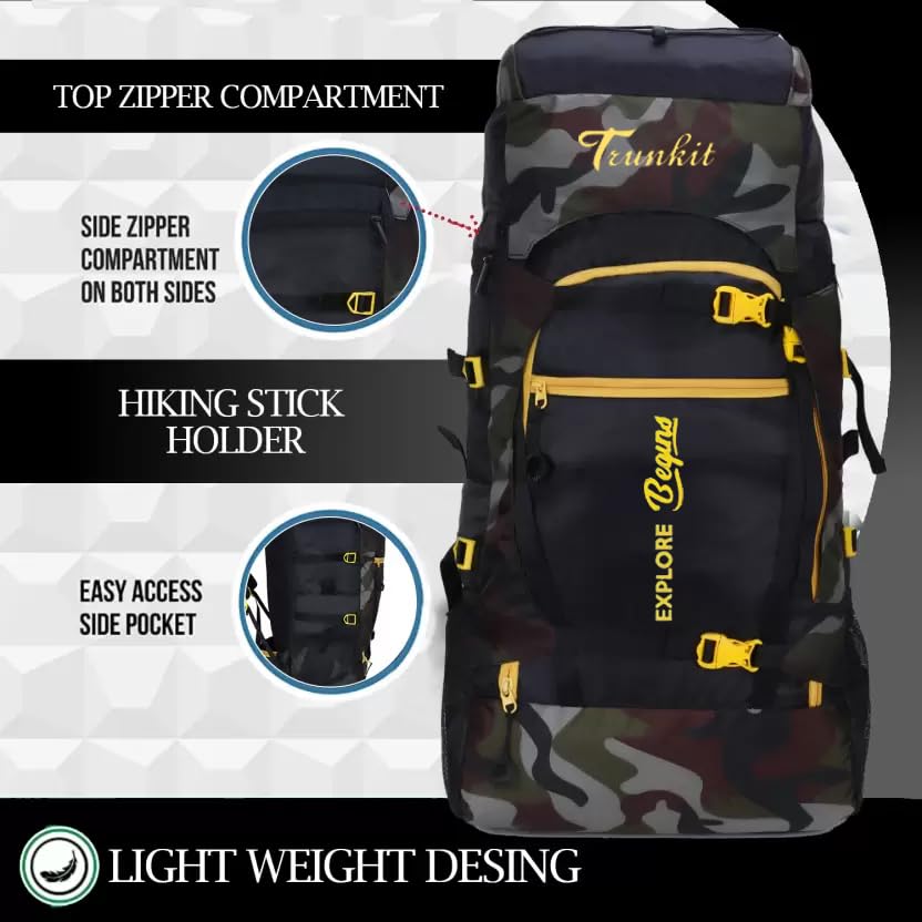 Trunkit Store Waterproof Trekking Backpack (Army) - Image 5