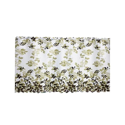 カフェカーテン のれん ショート丈 幅100cm 丈45cm 丈72cm 丈90cm 【土日祝も発送】 短い 暖簾 遮像 遮像カーテン (幅100cm 丈45cm, リーフB)