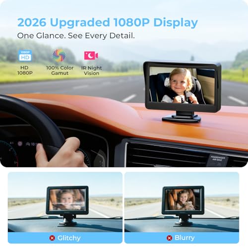 Image of Itomoro Baby Car Camera, Easily Install Baby Car Mirror 1080P Clear Car Baby Camera for Rear Facing Seat Backseat 4.3 inch Display