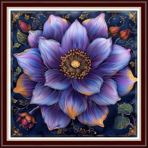 Image of Fanxvivy Stamped Cross Stitch Kits for Beginners Full Range of Cross Stitching Preprinted Embroidery Kits for Adults, 11CT Embroidery Pattern Needlepoint Kits- Magic Mandala 18x18 inchs