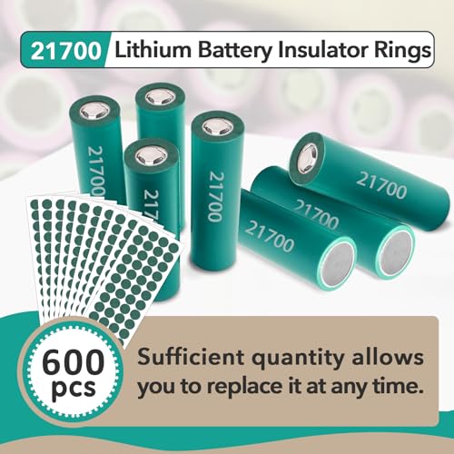 Image of 600 Pcs 21700 Lithium Battery Insulator Ring - Hollow Paper Insulation Ring | Self-Adhesive Insulating Paper Adhesive, with Adhesive Backing , Green