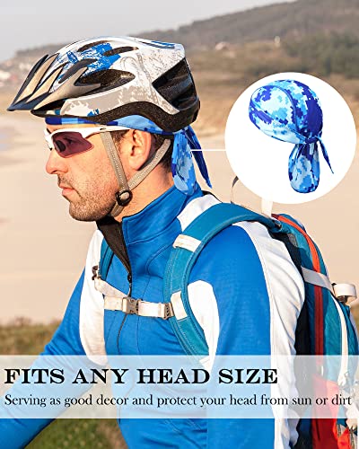 Foaincore 8 Pack Do Rag Skull Caps for Men Sweat Wicking Doo Rags Cooling Helmet Liner Cycling Motorcycle Bandana
