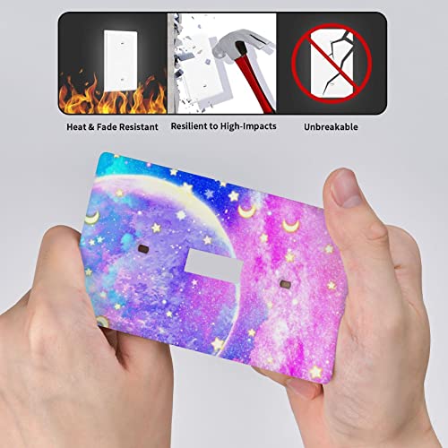 Design Of Cute Moon Stars Light Switch Cover Single Toggle Wall Plate 1 Gang Standard Size 4.5X2.76 Inch Decorative Wallplates Electric Outlet Covers Durable #TOP4